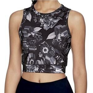 Nike Women's Epic Lux Printed Crop
Running Tank Black Gray, Size S